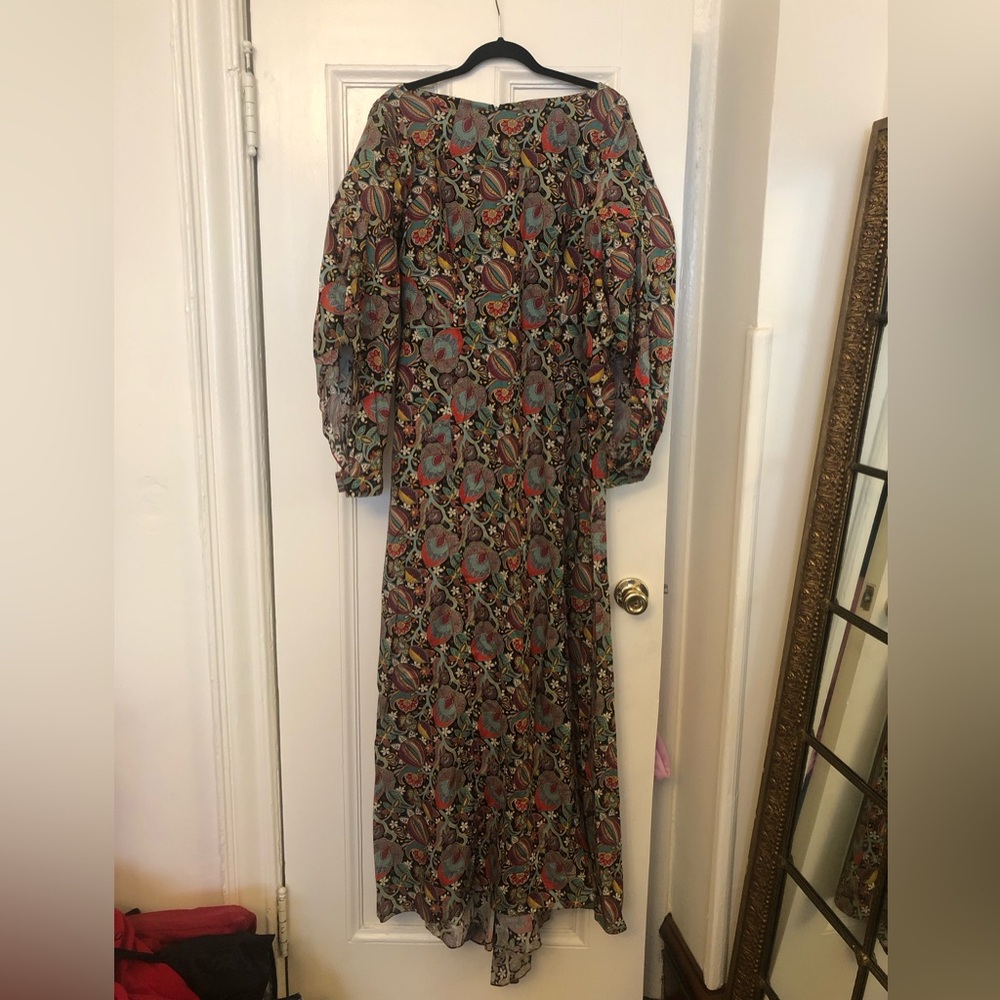 Zac Posen Red and Orange Liberty Cotton Gown